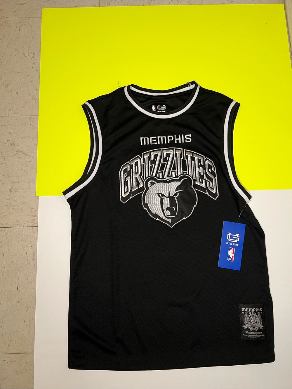 Mitchell & Ness Memphis Grizzlies Black and White Basketball Jersey
